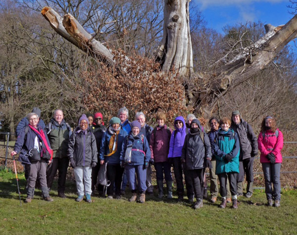 group of ramblers at Elmdon